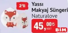 NATURALOVE YASSI MAKYAJ SÜNGERİ 2'Lİ